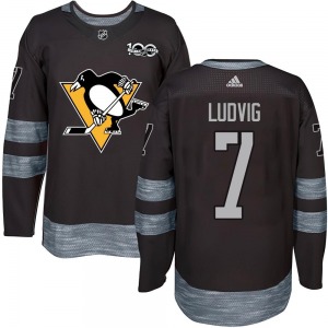 John Ludvig Pittsburgh Penguins Authentic Black 1917-2017 100th Anniversary Jersey