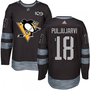 Jesse Puljujarvi Pittsburgh Penguins Authentic Black 1917-2017 100th Anniversary Jersey