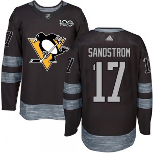 Tomas Sandstrom Pittsburgh Penguins Authentic Black 1917-2017 100th Anniversary Jersey