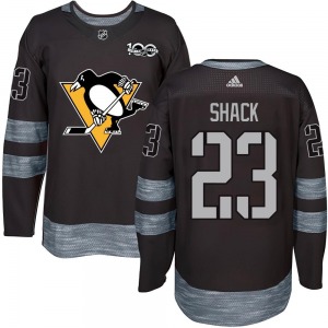 Eddie Shack Pittsburgh Penguins Authentic Black 1917-2017 100th Anniversary Jersey