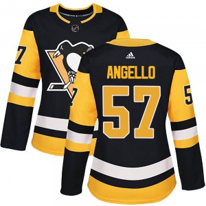 Women's Anthony Angello Pittsburgh Penguins Adidas Authentic Black Home Jersey