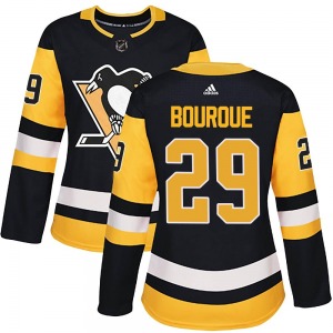 Women's Phil Bourque Pittsburgh Penguins Adidas Authentic Black Home Jersey
