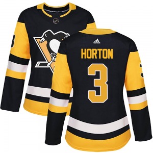 Women's Tim Horton Pittsburgh Penguins Adidas Authentic Black Home Jersey