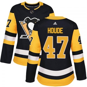 Women's Samuel Houde Pittsburgh Penguins Adidas Authentic Black Home Jersey