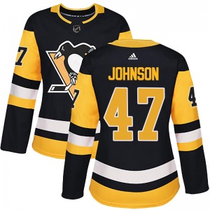 Women's Adam Johnson Pittsburgh Penguins Adidas Authentic Black Home Jersey