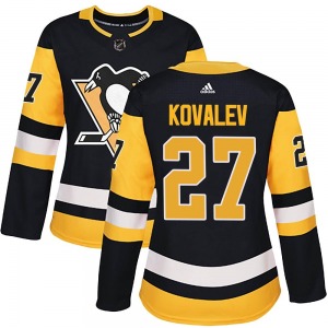 Women's Alex Kovalev Pittsburgh Penguins Adidas Authentic Black Home Jersey