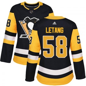Women's Kris Letang Pittsburgh Penguins Adidas Authentic Black Home Jersey