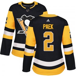 Women's Jim Paek Pittsburgh Penguins Adidas Authentic Black Home Jersey