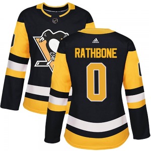 Women's Jack Rathbone Pittsburgh Penguins Adidas Authentic Black Home Jersey