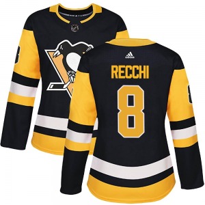 Women's Mark Recchi Pittsburgh Penguins Adidas Authentic Black Home Jersey