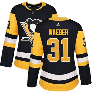 Women's Ludovic Waeber Pittsburgh Penguins Adidas Authentic Black Home Jersey