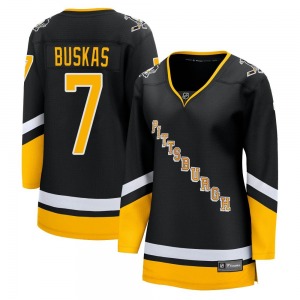 Women's Rod Buskas Pittsburgh Penguins Fanatics Branded Premier Black 2021/22 Alternate Breakaway Player Jersey