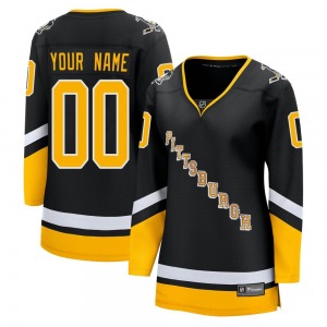 Women's Custom Pittsburgh Penguins Fanatics Branded Premier Black Custom 2021/22 Alternate Breakaway Player Jersey