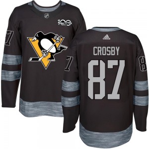 Youth Sidney Crosby Pittsburgh Penguins Authentic Black 1917-2017 100th Anniversary Jersey