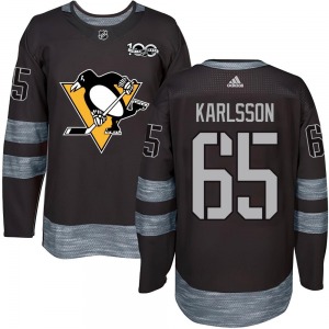 Youth Erik Karlsson Pittsburgh Penguins Authentic Black 1917-2017 100th Anniversary Jersey