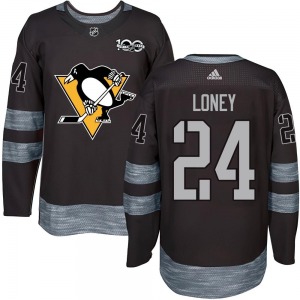 Youth Troy Loney Pittsburgh Penguins Authentic Black 1917-2017 100th Anniversary Jersey