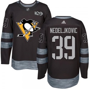 Youth Alex Nedeljkovic Pittsburgh Penguins Authentic Black 1917-2017 100th Anniversary Jersey