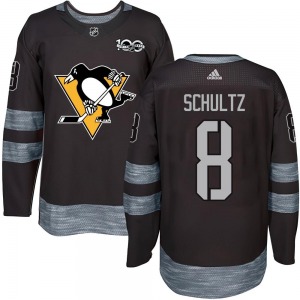 Youth Dave Schultz Pittsburgh Penguins Authentic Black 1917-2017 100th Anniversary Jersey