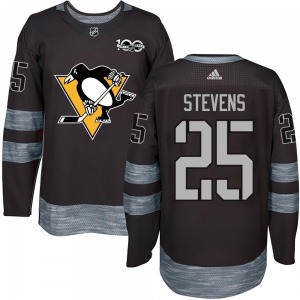 Youth Kevin Stevens Pittsburgh Penguins Authentic Black 1917-2017 100th Anniversary Jersey