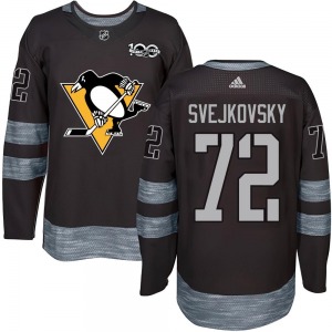 Youth Lukas Svejkovsky Pittsburgh Penguins Authentic Black 1917-2017 100th Anniversary Jersey