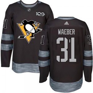 Youth Ludovic Waeber Pittsburgh Penguins Authentic Black 1917-2017 100th Anniversary Jersey