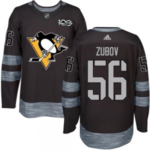 Youth Sergei Zubov Pittsburgh Penguins Authentic Black 1917-2017 100th Anniversary Jersey