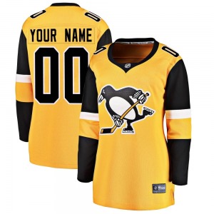 Women's Custom Pittsburgh Penguins Fanatics Branded Breakaway Gold Custom Alternate Jersey