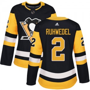 Women's Chad Ruhwedel Pittsburgh Penguins Adidas Authentic Black Home Jersey