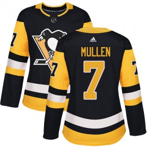 Women's Joe Mullen Pittsburgh Penguins Adidas Authentic Black Home Jersey