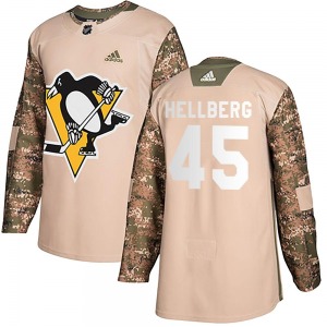 Magnus Hellberg Pittsburgh Penguins Adidas Authentic Camo Veterans Day Practice Jersey