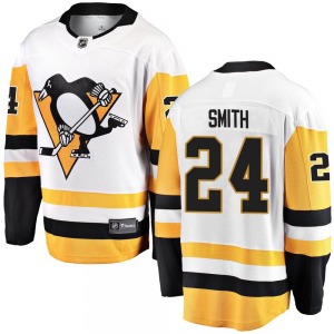 Youth Ty Smith Pittsburgh Penguins Fanatics Branded Breakaway White Away Jersey