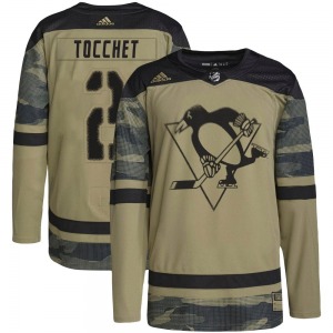 Youth Rick Tocchet Pittsburgh Penguins Adidas Authentic Camo Military Appreciation Practice Jersey