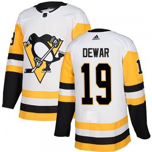 Youth Connor Dewar Pittsburgh Penguins Adidas Authentic White Away Jersey