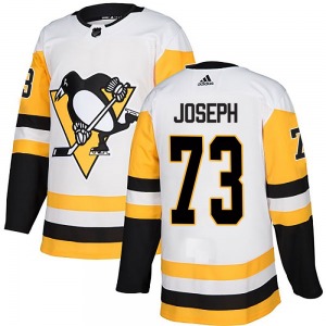 Youth P.O Joseph Pittsburgh Penguins Adidas Authentic White Away Jersey
