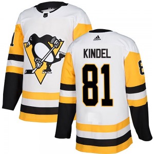 Youth Ben Kindel Pittsburgh Penguins Adidas Authentic White Away Jersey