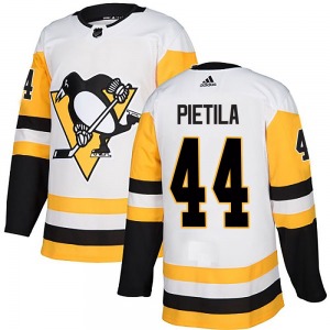 Youth Chase Pietila Pittsburgh Penguins Adidas Authentic White Away Jersey