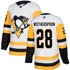 Youth Parker Wotherspoon Pittsburgh Penguins Adidas Authentic White Away Jersey