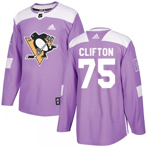 Connor Clifton Pittsburgh Penguins Adidas Authentic Purple Fights Cancer Practice Jersey