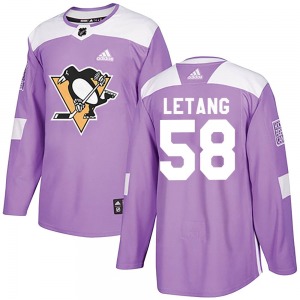 Kris Letang Pittsburgh Penguins Adidas Authentic Purple Fights Cancer Practice Jersey