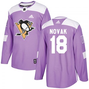 Tommy Novak Pittsburgh Penguins Adidas Authentic Purple Fights Cancer Practice Jersey