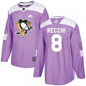 Mark Recchi Pittsburgh Penguins Adidas Authentic Purple Fights Cancer Practice Jersey