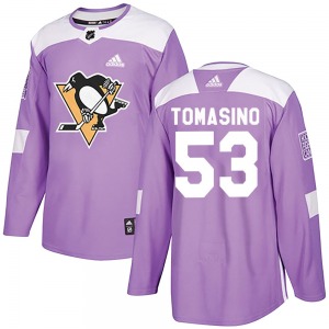 Philip Tomasino Pittsburgh Penguins Adidas Authentic Purple Fights Cancer Practice Jersey