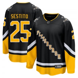 Tom Sestito Pittsburgh Penguins Fanatics Branded Premier Black 2021/22 Alternate Breakaway Player Jersey