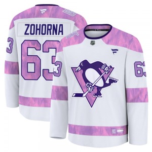 Radim Zohorna Pittsburgh Penguins Fanatics Premium White 2024 Hockey Fights Cancer Practice Jersey