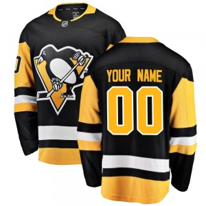 Youth Custom Pittsburgh Penguins Fanatics Branded Breakaway Black Custom Home Jersey