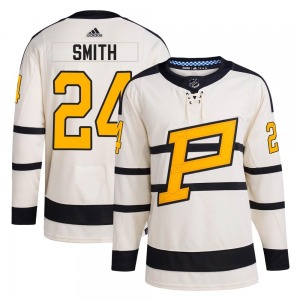 Youth Ty Smith Pittsburgh Penguins Adidas Authentic Cream 2023 Winter Classic Jersey
