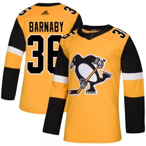 Youth Matthew Barnaby Pittsburgh Penguins Adidas Authentic Gold Alternate Jersey