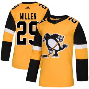 Youth Greg Millen Pittsburgh Penguins Adidas Authentic Gold Alternate Jersey