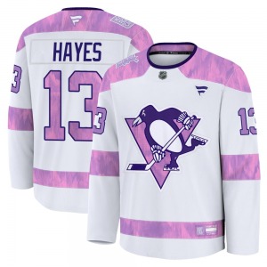 Youth Kevin Hayes Pittsburgh Penguins Fanatics Premium White 2024 Hockey Fights Cancer Practice Jersey