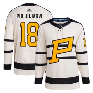 Jesse Puljujarvi Pittsburgh Penguins Adidas Authentic Cream 2023 Winter Classic Jersey
